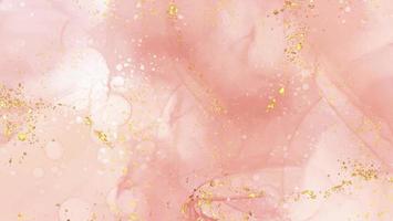 Abstract watercolor ink and gold glitter Background vector