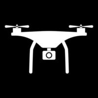 Drone white icon vector