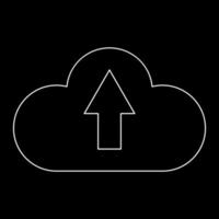 Cloud service white outline icon vector