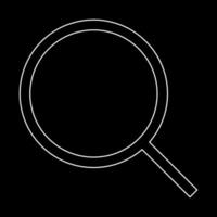 Magnifying glass or loupe white outline icon vector