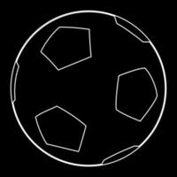 icono de contorno blanco de balón de fútbol vector