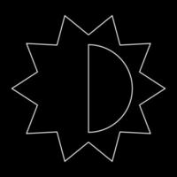 Brightness and contrast setting white outline icon vector