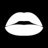 icono de lápiz labial o labios color blanco vector