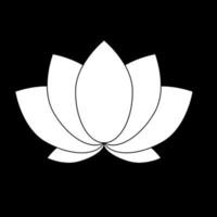 Lotus icon white color vector