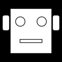 icono de cabeza de robot color blanco vector