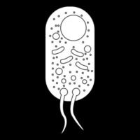 icono de bacterias color blanco vector