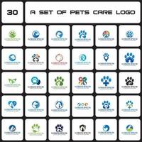 a set of pets care logo , a set of veterinary logo vector