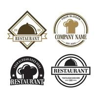 un conjunto de vectores de alimentos, un conjunto de logotipos de restaurantes