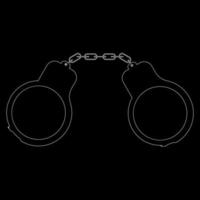 Handcuff white outline icon vector