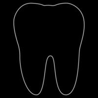 Tooth white outline icon vector