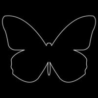 icono de contorno blanco de mariposa vector