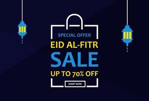 diseño de venta de eid mubarak para negocios. plantilla de promoción de banner de descuento vector