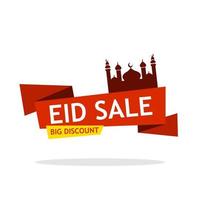 Eid mubarak big sale with mosque islam arab illustration vector