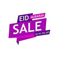 Orange and purple color of website header or banner design for Eid Sale, Up To 70 percent Off vector