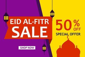 Eid Mubarak Sale Design for business. Discount Banner Promotion Template vector
