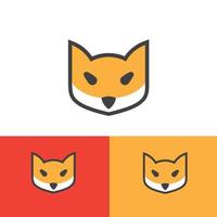 fox face vector logo design