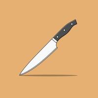 ilustración de icono de vector de cuchillo de carnicero. vector de cuchillo de cocina. estilo de caricatura plano adecuado para la página de inicio web, pancarta, volante, pegatina, camiseta, tarjeta