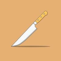 Butcher Knife Vector Icon Illustration. Kitchen Knife Vector. Flat Cartoon Style Suitable for Web Landing Page, Banner, Flyer, Sticker, T-Shirt, Card