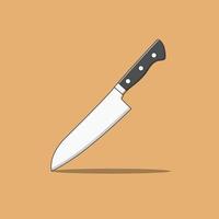 Butcher Knife Vector Icon Illustration. Kitchen Knife Vector. Flat Cartoon Style Suitable for Web Landing Page, Banner, Flyer, Sticker, T-Shirt, Card