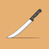 Butcher Knife Vector Icon Illustration. Kitchen Knife Vector. Flat Cartoon Style Suitable for Web Landing Page, Banner, Flyer, Sticker, T-Shirt, Card