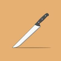 Butcher Knife Vector Icon Illustration. Kitchen Knife Vector. Flat Cartoon Style Suitable for Web Landing Page, Banner, Flyer, Sticker, T-Shirt, Card