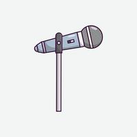 Mic Flat Vector Illustration Icon On White Background for web, landing page, sticker, banner