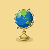 Globe Vector Icon Illustration. Earth Vector. Flat Cartoon Style Suitable for Web Landing Page, Banner, Flyer, Sticker, Wallpaper, Background