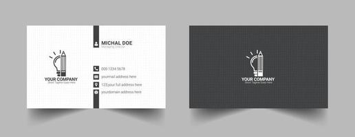 Black and white color Creative business card template design vector