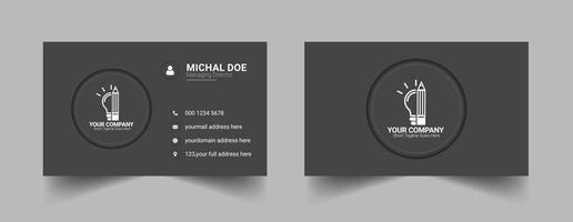 modern black color business card design, Creative business card template design. vector