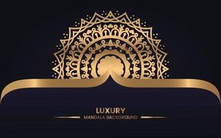 luxury decorative and ornamental mandala design background in gold color vector