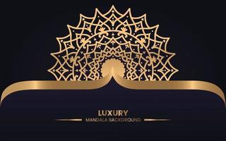 luxury decorative and ornamental mandala design background in gold color vector