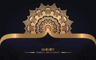 luxury decorative and ornamental mandala design background in gold color vector