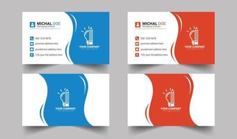 Two color Business Card - Creative and Clean Business Card Template design vector