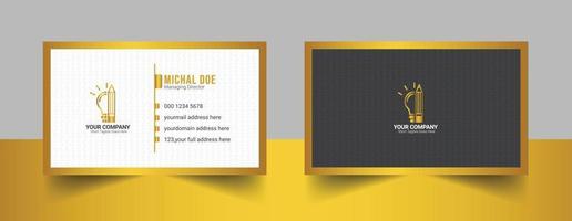 Creative Golden color business card template design vector