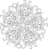 lotus ornamental vector, abstracto, estilo oriental, flor, loto, yoga, medallón, dibujo a mano. para impresión textil, logo, papel pintado vector