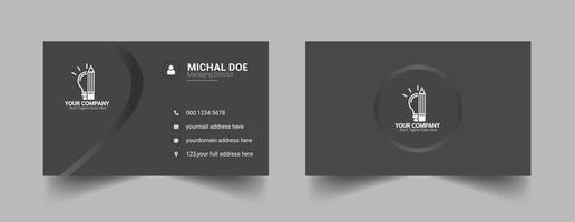 modern black color business card design, Creative business card template design. vector