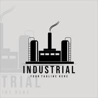 Diseño de ilustración de vector vintage de logotipo de empresa industrial