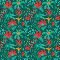 Flower seamless pattern with abstract colors vector