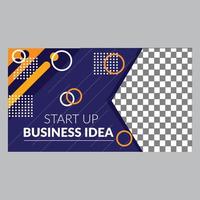 creative business idea video thumbnail template design vector