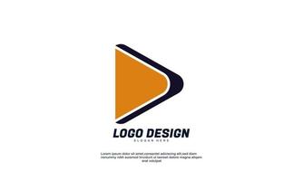 logotipo moderno de idea de triángulo creativo abstracto impresionante para empresa corporativa con plantilla de diseño colorido vector