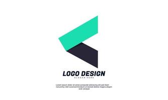 logotipo de empresa creativa empresa inicial c colorido con diseño plano vector