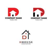 Set of Home Initial Letter D Logo Design vector