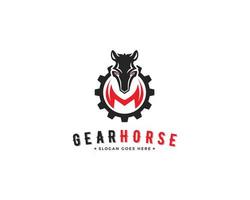 Horse Gear Logo Vector Icon Illustration