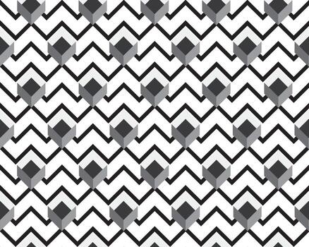 Abstract geometric seamless pattern with zig-zag ornament and square shape decor. Vintage style abstract texture decorative  background vector