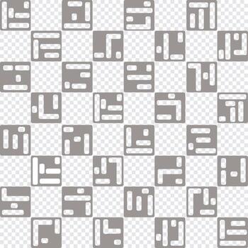 Abstract square lines and holes seamless pattern over transparency background. Stylish modern ornamental wallpaper Geometric shapes texture. vector