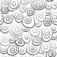 Abstract white ornamental spiral background in 1960s style. Geometric lined seamless pattern. Spiral texture. Black and white artistic backdrop vector