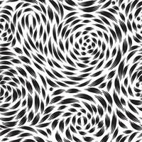 Abstract seamless pattern with black and white swirl line ornament. Geometric doodle texture. Ornamental wave optical effect background. vector