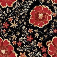 Floral pattern. Flower seamless background. Flourish ornamental garden wallpaper in retro eastern oriental style vector