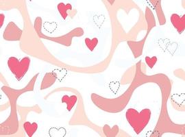 Love Valentine's day seamless background. Love heart tiling holiday backdrop. Romantic date card pattern with love hearts vector