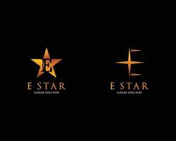 Set of Initial Letter E Star Logo Template Design vector